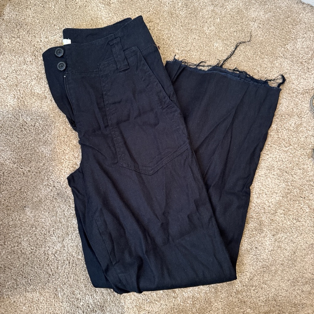 Maeve Black High-Rise Wide Leg Trousers